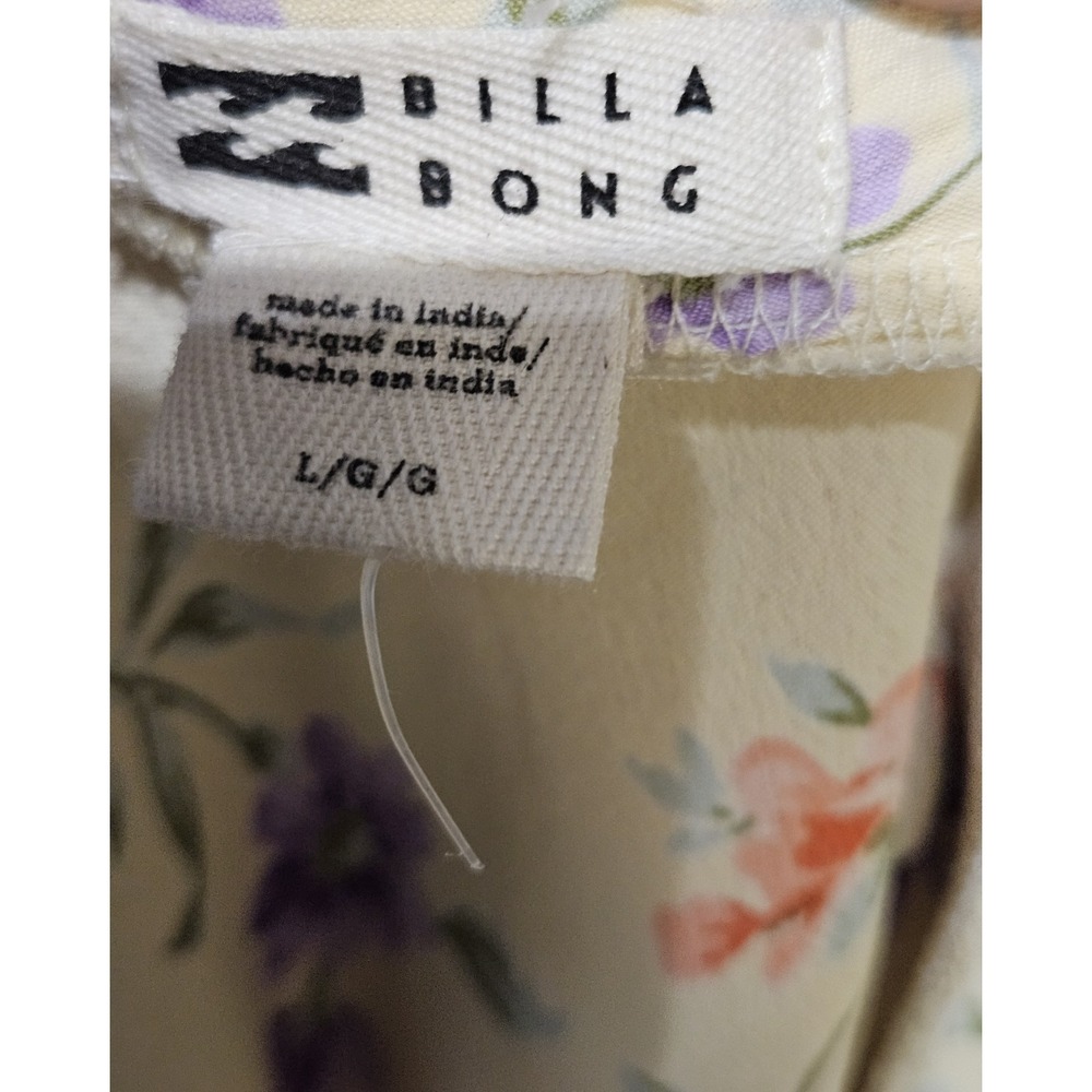 Billabong Summer Side Kismet Floral Midi Skirt L Yellow Boho Viscose - Picture 6 of 9